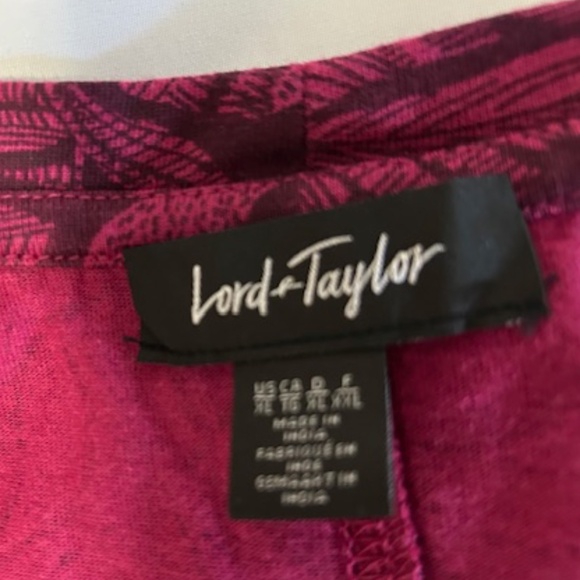 Lord & Taylor Pink with Black Pattern Dress US L - Picture 2 of 3